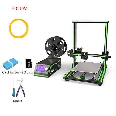 Anet E10 Алюминий рама multi-язык 3D-принтеры Поддержка SD карты Impressora 3d набор «сделай сам» ЖК-дисплей Экран 3d настольная печатная машина - Цвет: E10-10M