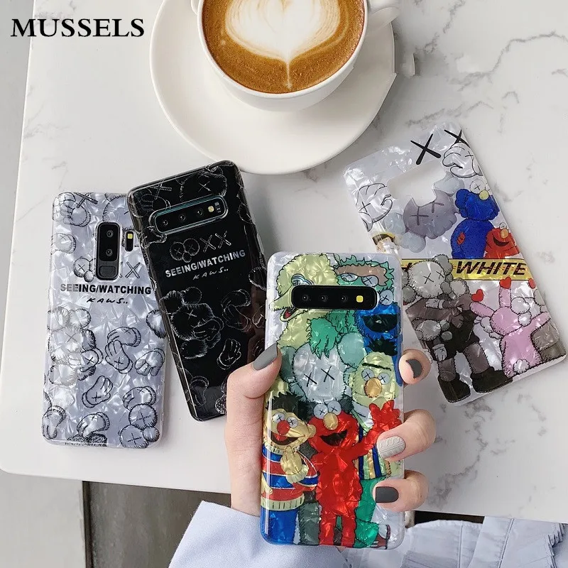 

MUSSELS Conch Shell Pattern Phone Case For Samsung Galaxy S10 S9 S8 Plus Note 8 Note 9 Case Sesame Street Soft TPU Back Cover