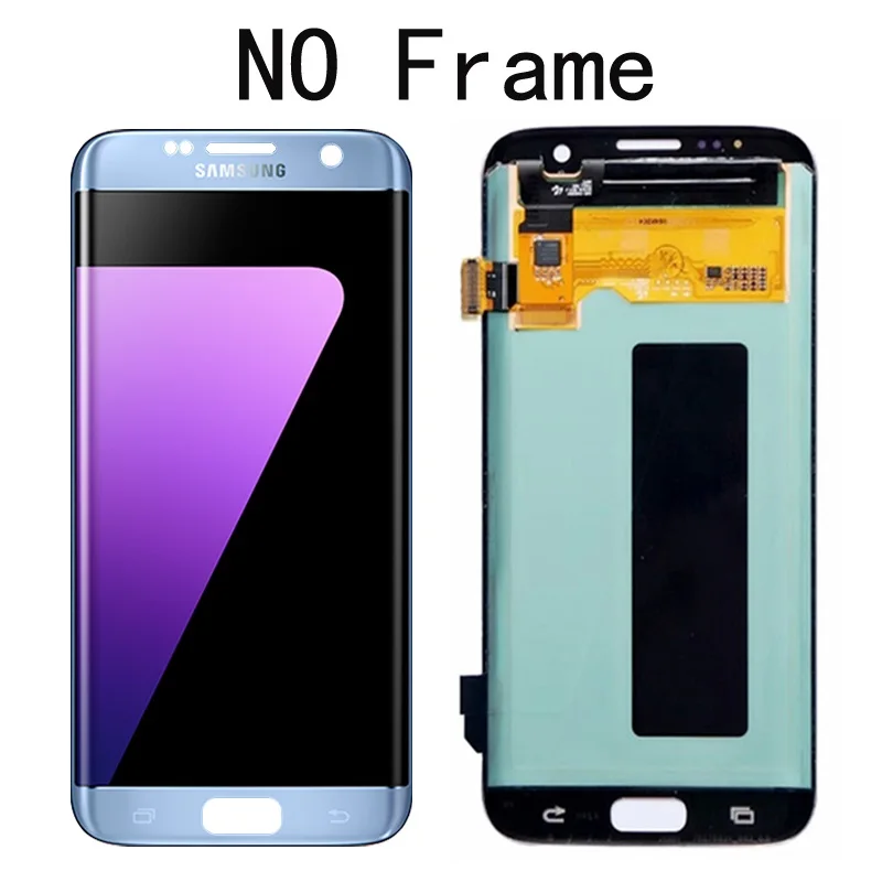 5,5 ''ЖК-дисплей для samsung Galaxy S7 Edge с рамкой G935F G935FD, дигитайзер в сборе с сервисным пакетом - Цвет: Blue No Frame