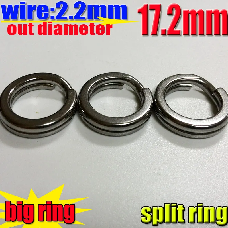 

Large very split rings Wire:2.2mm Test 155kg outside diameter 17.2MM 304 stainless steel 200PCS/LOT