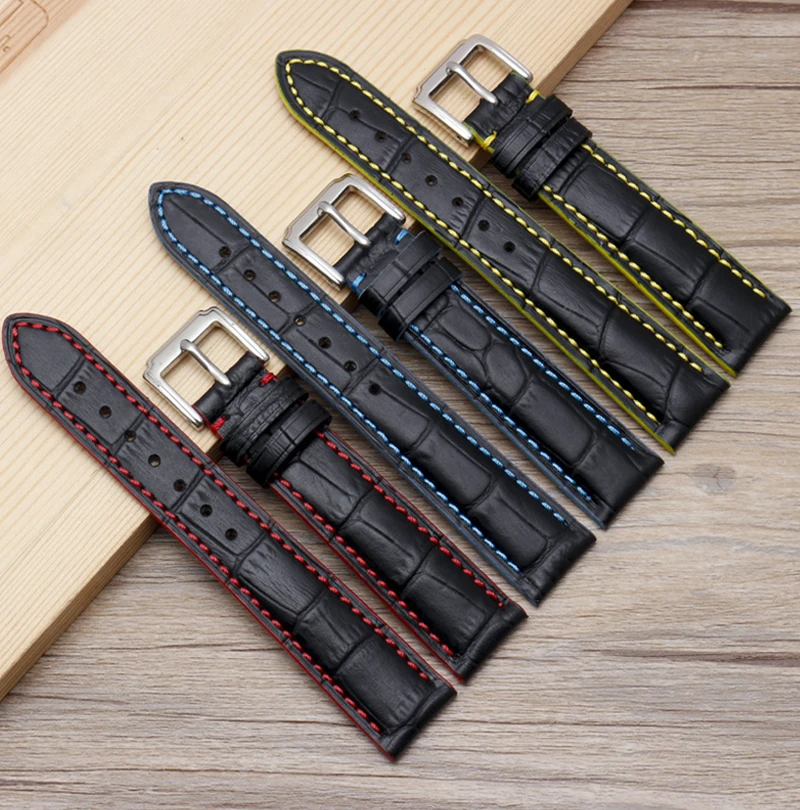 

Watchband Soft Calf Genuine Leather Watch Strap Band 18mm 20mm 22mm For Tissot For Seiko Accessories Wristband