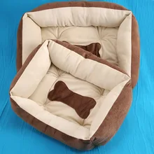 Стиль Кость Печать домашний питомец удобный диван Собака Кровать Дом Питомник для больших собак домашних животных одеяло подушка корзина спальный