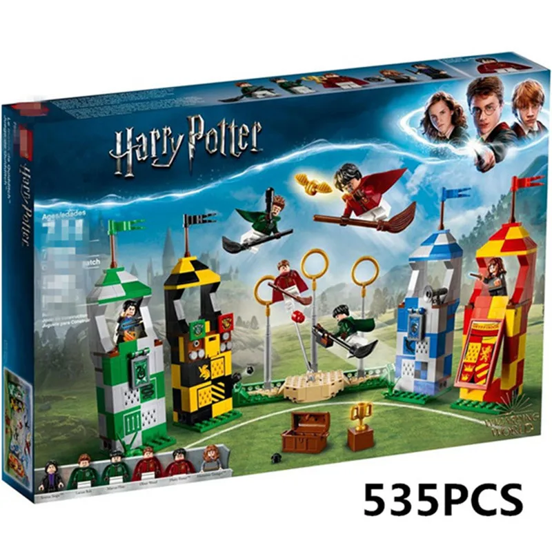 

Harri Movie Potter 169pcs Magic Quidditch Match Compatible With Legoings 75956 Set Building Blocks Kids Toys Christmas Gifts