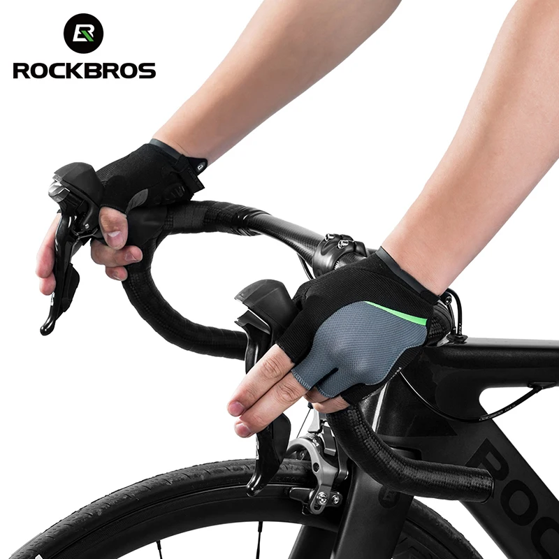 

ROCKBROS Gel Pad Anti-Shock Breathable MTB Bicycle Sports Gloves Half Finger Cycling Gloves Elastic For Men Sports Gloves