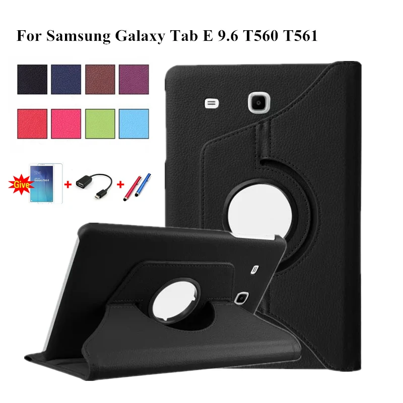 360 Вращающийся Кожаный чехол с откидной крышкой для samsung Galaxy Tab E 9,6 SM-T560 T560 T561 чехол Funda Подставка для планшета