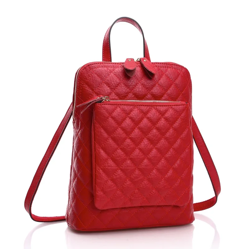 

Fashion Leather Backpack Women Backpack Backpacks Kpop Preppy Style Lattice Pattern 3038