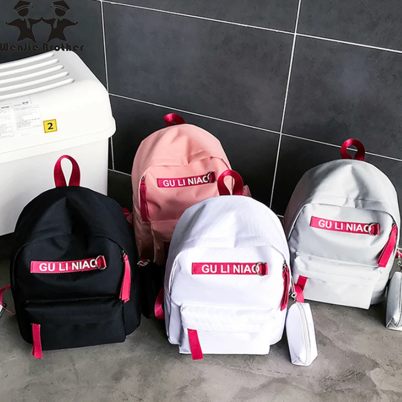 

wenjie brother Women School Waterproof Nylon Backpack Mochila Escolar Travel Bag Rucksack Large Capacity girl school backpack