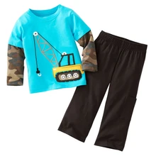 ST33, кран, 6 компл./лот, Комплекты одежды для мальчиков, пижамы, длинные рукава футболка+ брюки комплекты От 1 до 5 лет