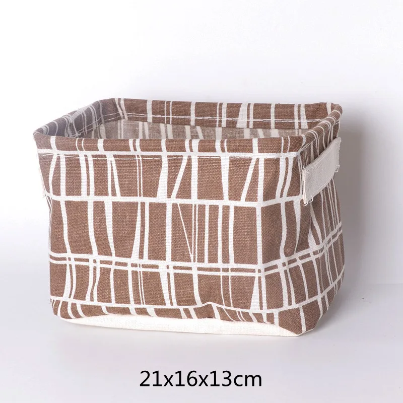 Coffee plaid Корзина для пикника настольная коробка для хранения мелочей с принтом облака Водонепроницаемая Косметическая Книга канцелярский Органайзер мини сумка для хранения - Цвет: Coffee plaid