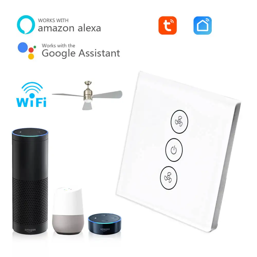 Eachen Wifi Ceiling Fan Switch Smart Fan Speed Control Eu Tuya