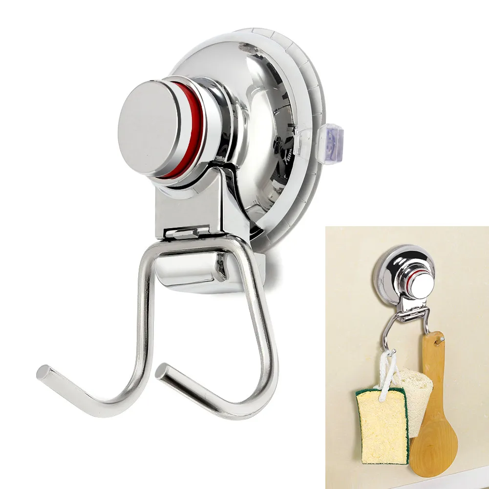 

Suction Cup Hooks Wall Hooks Bathroom Shower Tainless Steel Super Powerful Vacuum Suction Cup Hooks Holder Towel Robe Hook D328