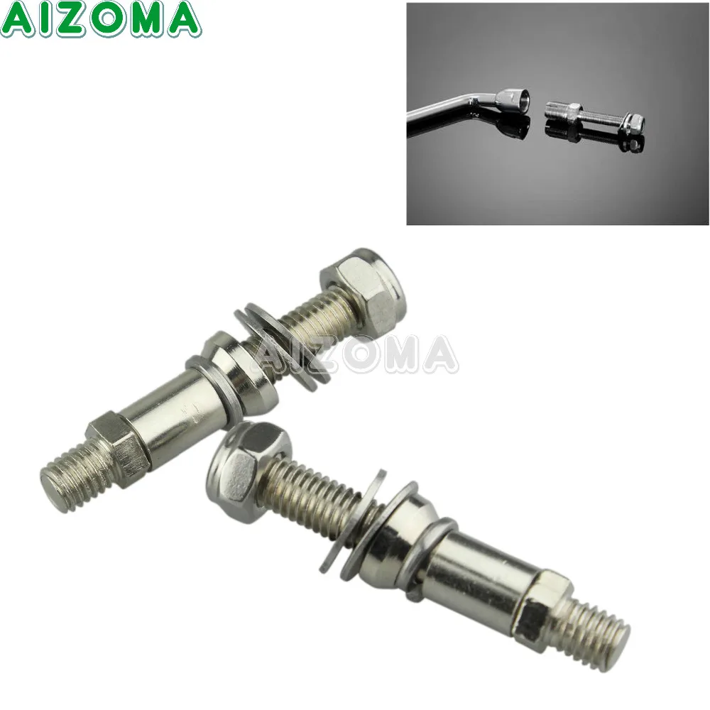 

2x Motorcycles Rear Mirror Mount Bolt Adapter 10mm Chrome Rearview Mirror Bolt Universal For Harley Dyna Classic Custom