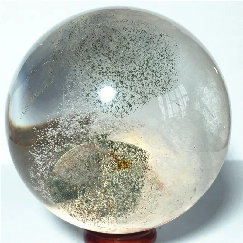 

Ball Narural ghost quartz Crystal Stone and craft reiki healing Decorative ball (82mm)
