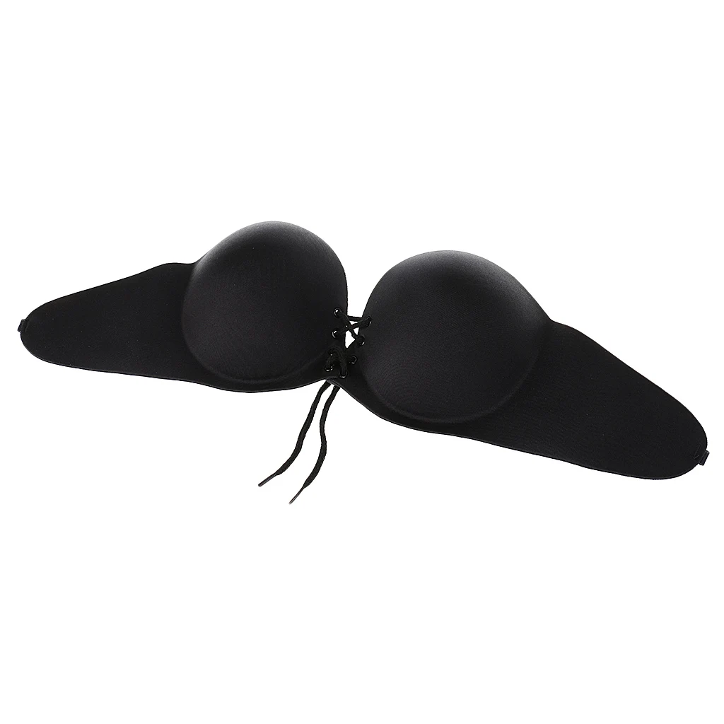 Women Strapless Backless Self-Adhesive Invisible Reusable PushUp Bra with Shoulder Strap Durable and Breathable Underwear 