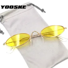 YOOSKE Овальные Солнцезащитные очки для женщин Роскошные брендовые дизайнерские 90s солнцезащитные очки ретро желтые черные очки модные аксессуары