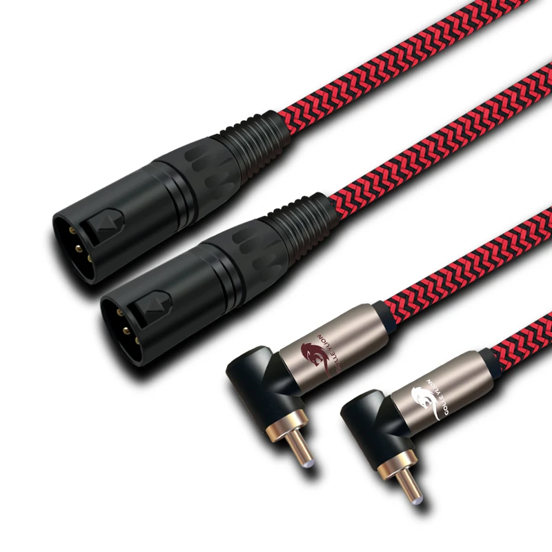 

Hifi Audio Cable 2 XLR to 2 RCA for Amplifier Mixer Console Right Angled Dual RCA to Dual XLR Cable OFC Shielded 1M 2M 3M 5M 8M