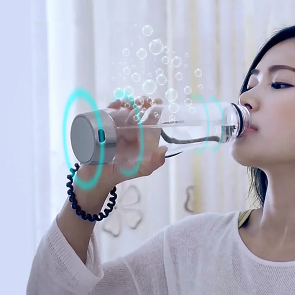 

500ml Drink Bottle Intelligent Portable Hydrogen Rich Water Maker Ionizer Generator Anti Aging Water Bottle with Colorful Light