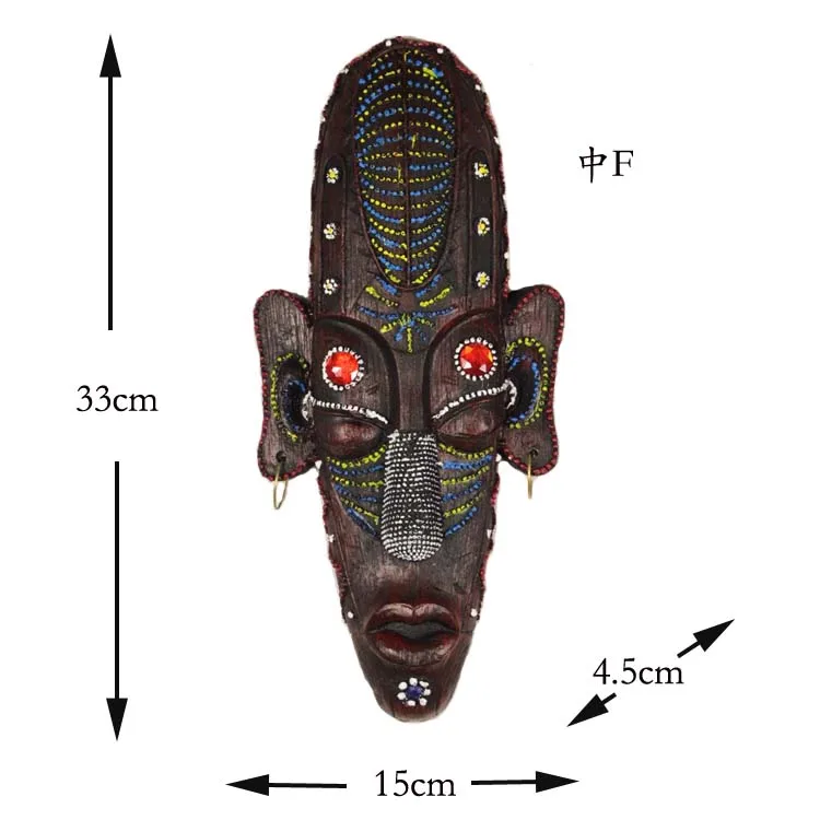 

3D Creative Resin Crafts African Mask Small Resin Wall Mural Bar Creative Home Decoration Entrance Wall Hangings Retro Folk Art