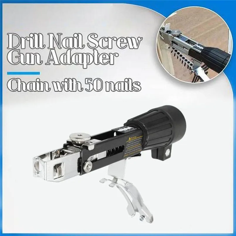 

Automatic Nail Feeding Chain Electric Drill Chain Nail Adapter Automatic Screw Chain Nail Adapter for Electric Drill Tool #2U13