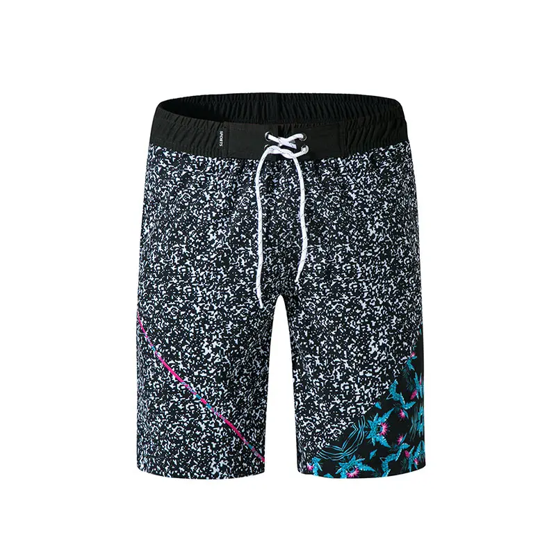 Горячие шорты с принтом летняя пляжная одежда быстросохнущая повязка удобные купальные костюмы мужские купальники для плавания - Цвет: 20-black
