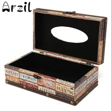 Tissue Box Rechteckigen Retro Holz Papier Abdeckung Case Fahrzeug Kennzeichen Serviettenhalter Wohnkultur