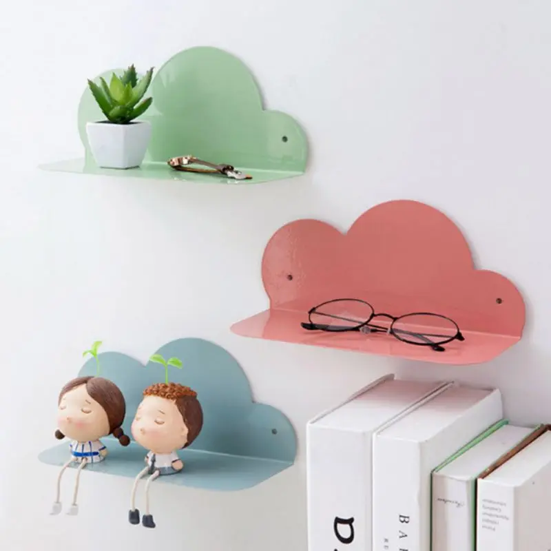 Wall Mounted Self Adhesive Floating Shelf Storage Rack Nordic Style