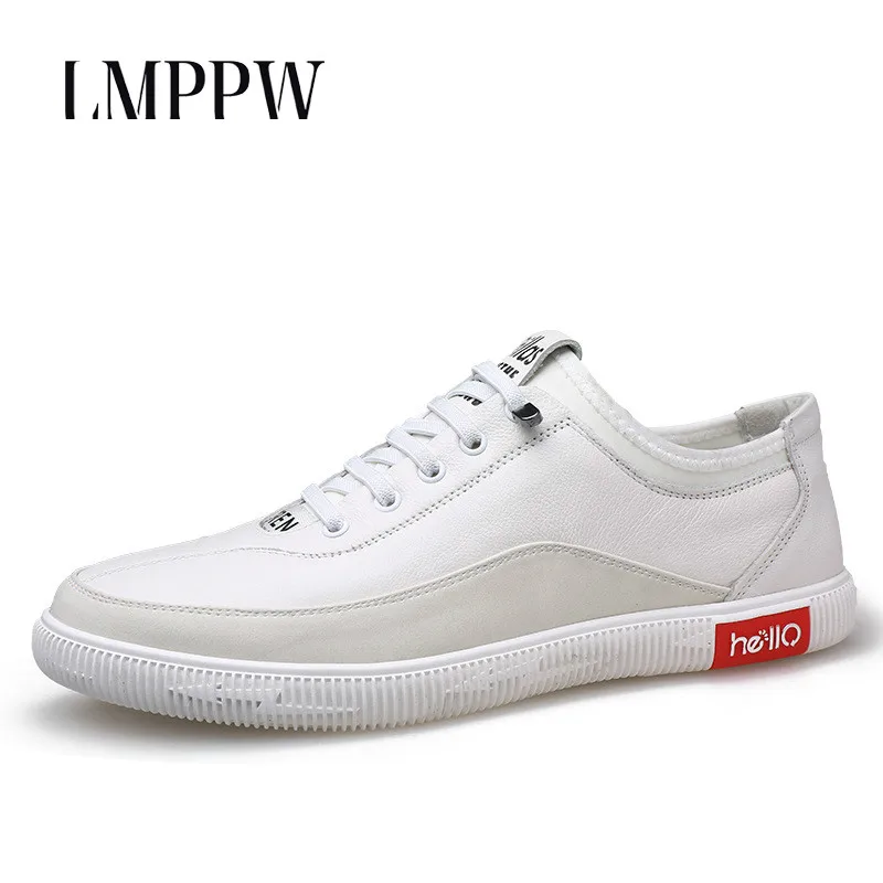 

Black White Sneakers Men Shoes Genuine Leather Casual Board Shoes 2019 Autumn Brand Breathable Men Shoes Trainers Zapatos Hombre