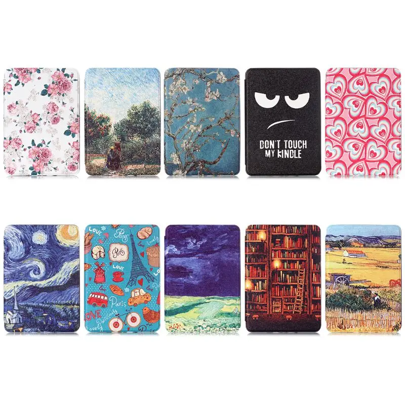 

TPU Soft Case For Amazon Kindle Paperwhite 4 Smart Cover Painting eBook Case for Kindle Paperwhite4 with Auto Wake/Sleep