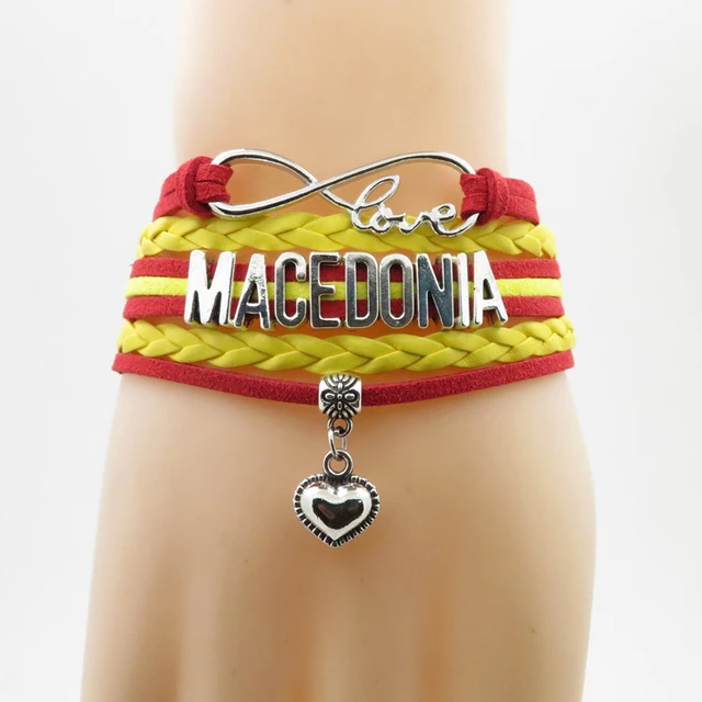 Buy I Love Macedonia Word Flag Love Heart Illustration Heart Chain Bracelet  Jewelry Charm Fashion at Amazon.in