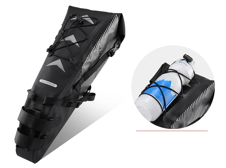 Perfect ROCKBROS Bike Bicycle Saddle Bag Waterproof Large Capacity Reflective Foldable Cycling Tail Rear Bag Road Bike MTB Trunk Pannier 20