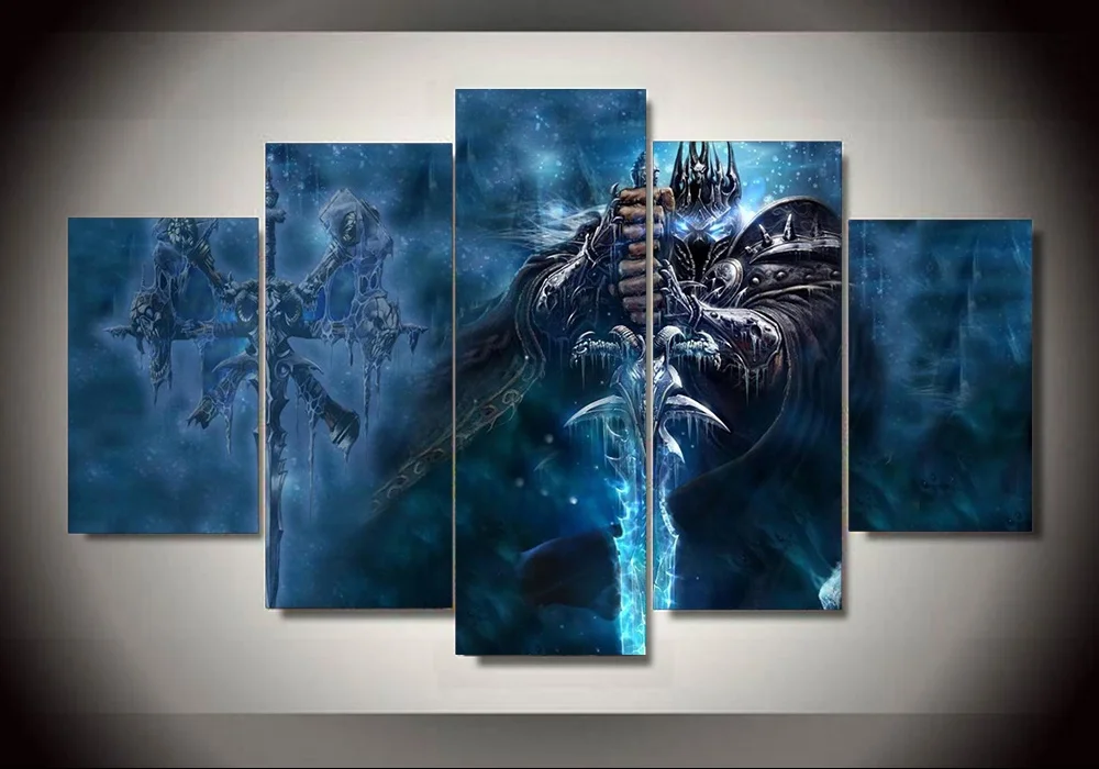  5 Piece World of Warcraft Game Painting Children Room Decoration Dota Game Canvas Wall Art Painting