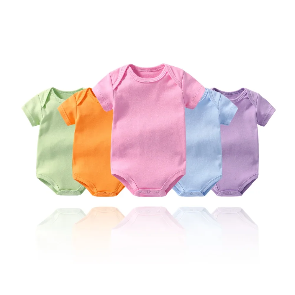 

Baby Boys Girls Bodysuit 100% Cotton Infant Body Pure color short sleeves Climbing Clothing Jumpsuits