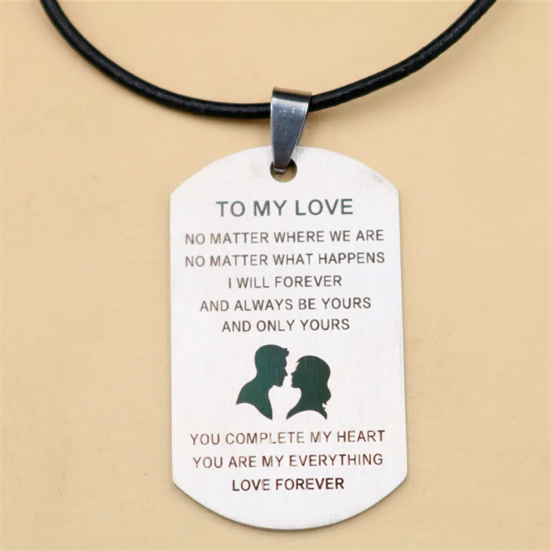 WKOUD 2 шт. титановая сталь You Are My All Love Forever Tag Charm DIY парные ювелирные изделия из