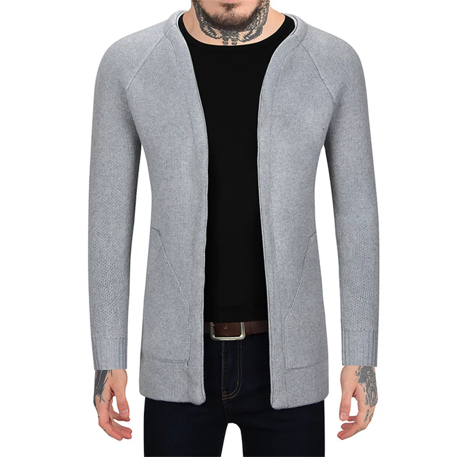 New Fashion 2017 Autumn Men Cardigan Pure Color Cardigan Sweater Korean