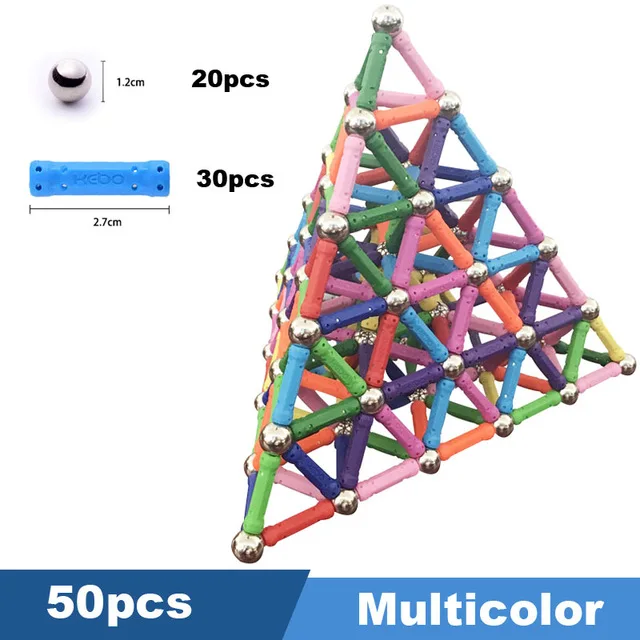 50-280 шт. магнитные стержни и металлические шары, конструктор, дизайнерские игрушки для мальчиков и девочек, строительные блоки, Развивающие DIY Кирпичи для детей - Цвет: Шоколад