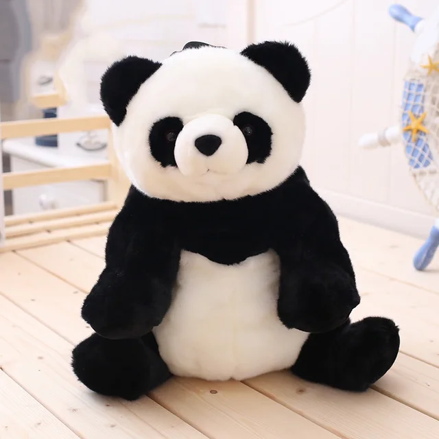 32cm Panda Backpack Girls Boys Plush Adjustable Schoolbags Stuffed Animal Bag Kindergarten Plush Backpack Toys Children's Gift