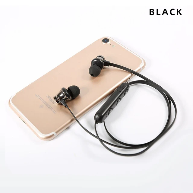 Wireless Bluetooth Earphones Metal Magnetic Stereo sports Bass Cordless Headset Earbuds With Microphone Earphones for all phone - Цвет: XT11 Black