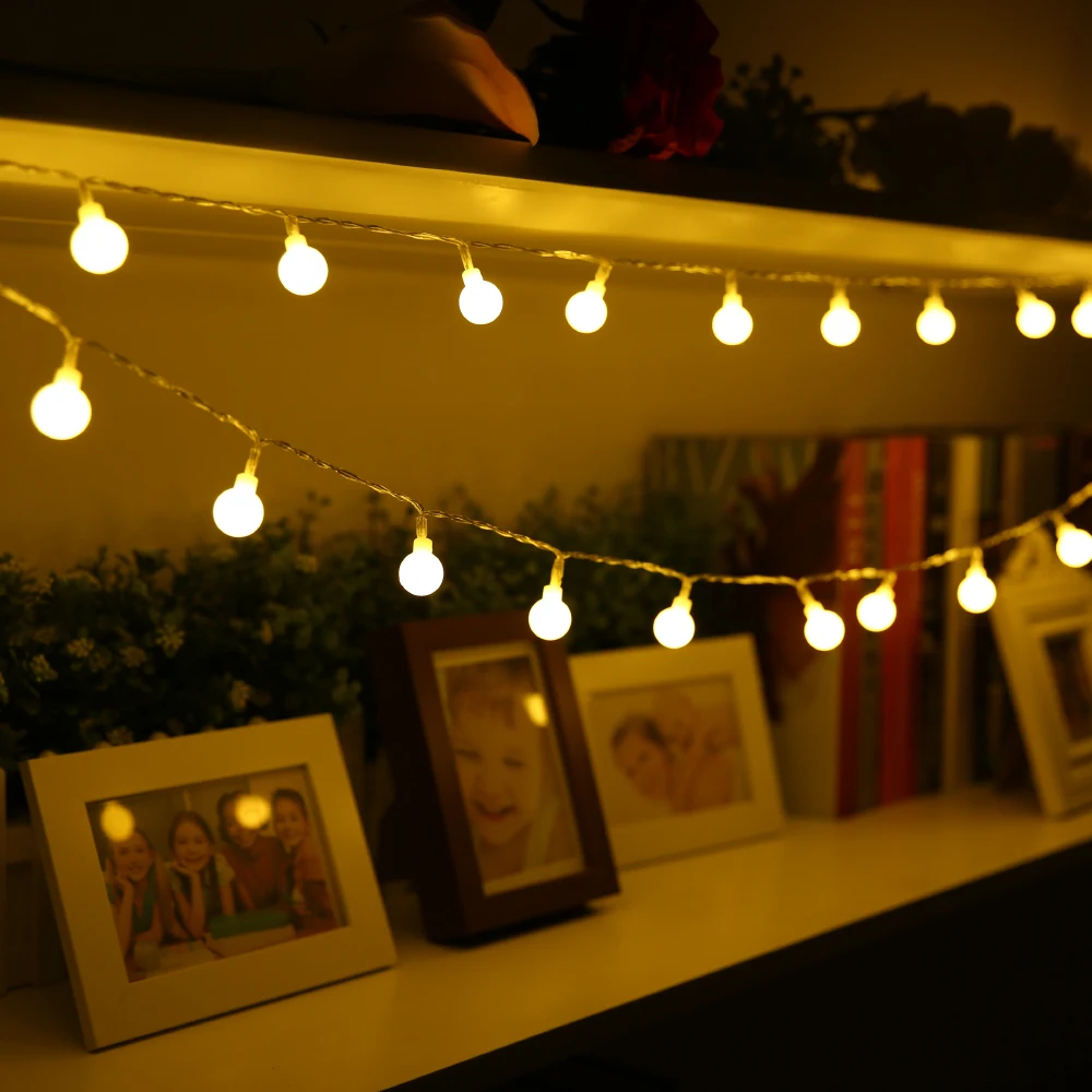 Luminaria 40 Led Cherry Balls Fairy String Decorative Lights Battery