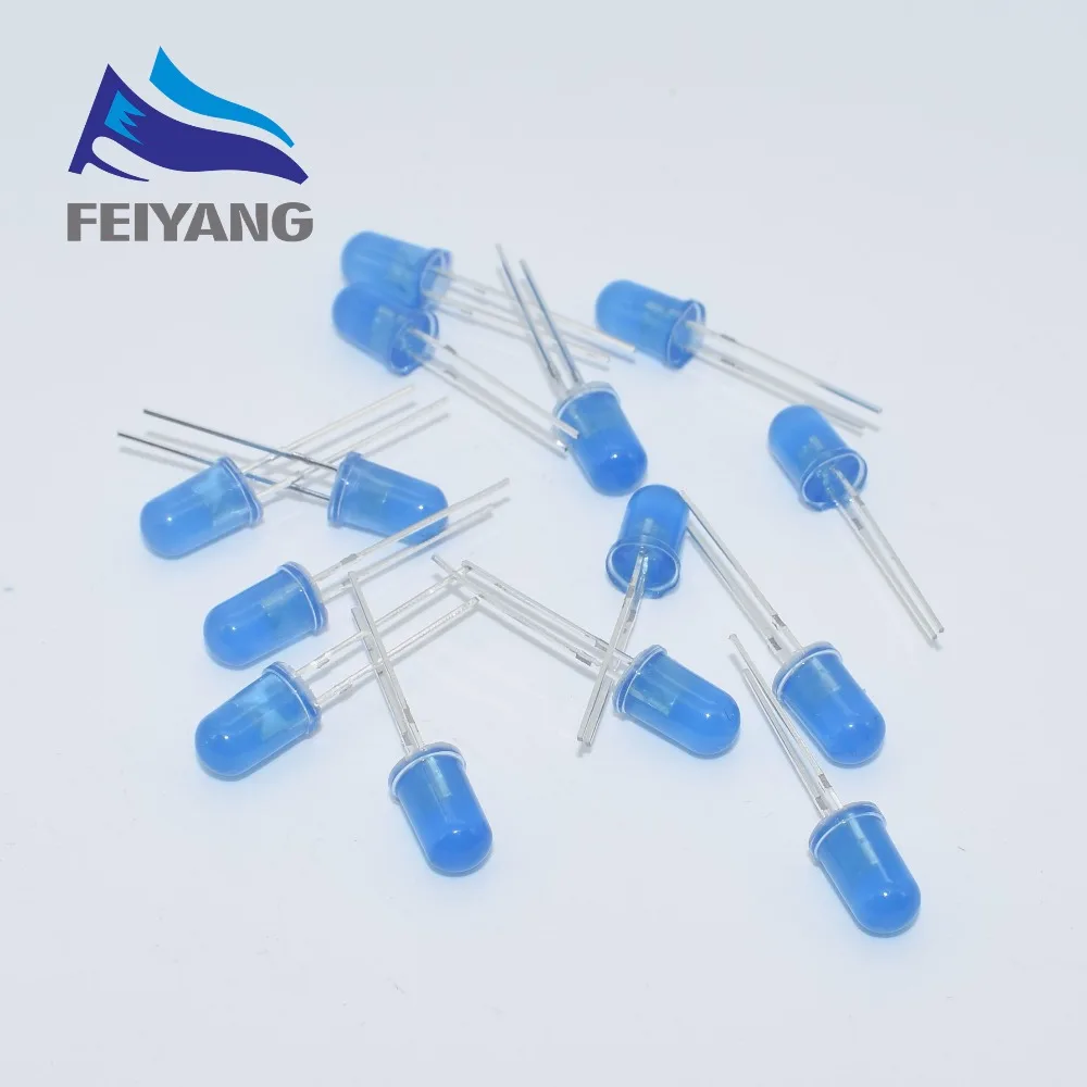 

SAMIORE ROBOT 500PCS/Lot 5MM Blue LED Diode Round Diffused Blue Color Light Lamp F5 DIP Highlight New Wholesale Electronic