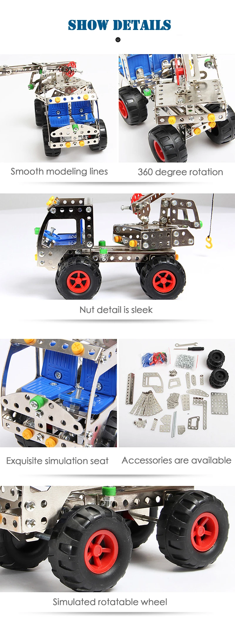 DIY металлическая Инженерная машина, сборные строительные блоки, Обучающие игрушки, детская разборка, модель из сплава