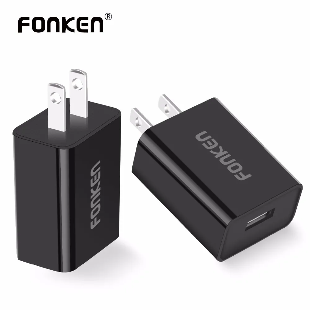 

2Pcs FONKEN USB Charger Quick Charge 3.0 US Plug Fast Charger QC3.0 QC2.0 18W Portable Wall Charger for Mobile Phone Charger