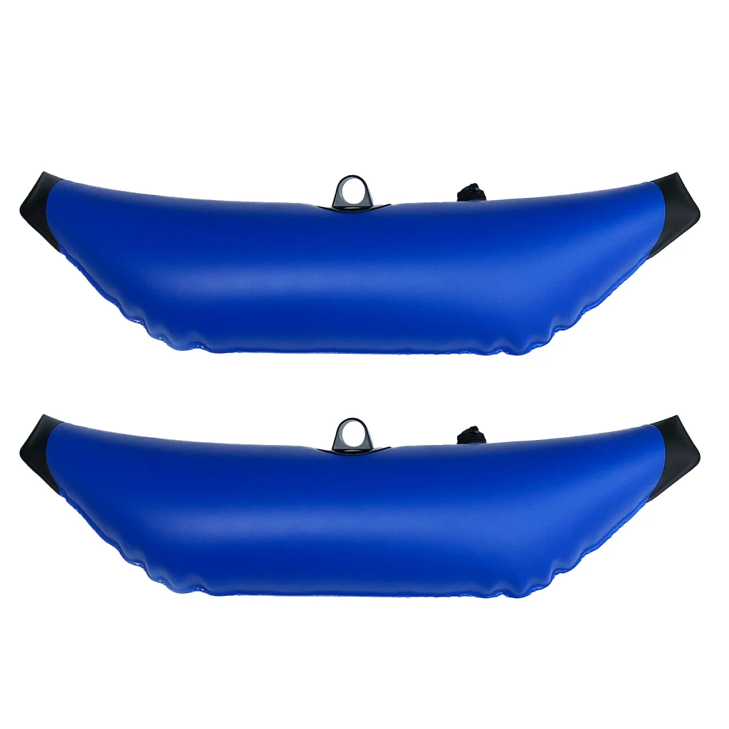 2 Pieces Heavy Duty Durable Blue PVC Kayak Canoe Fishing Standing Inflatable Outrigger Stabilizer Float Gear Accessories 90x28cm