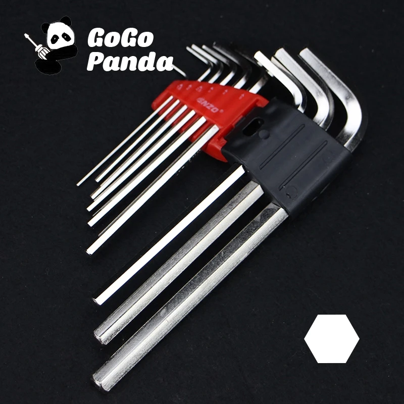 9 IN 1 Long Type Hex Key Wrench Set CRV Material 1.5 2 2.5 3 4 etc. SHX