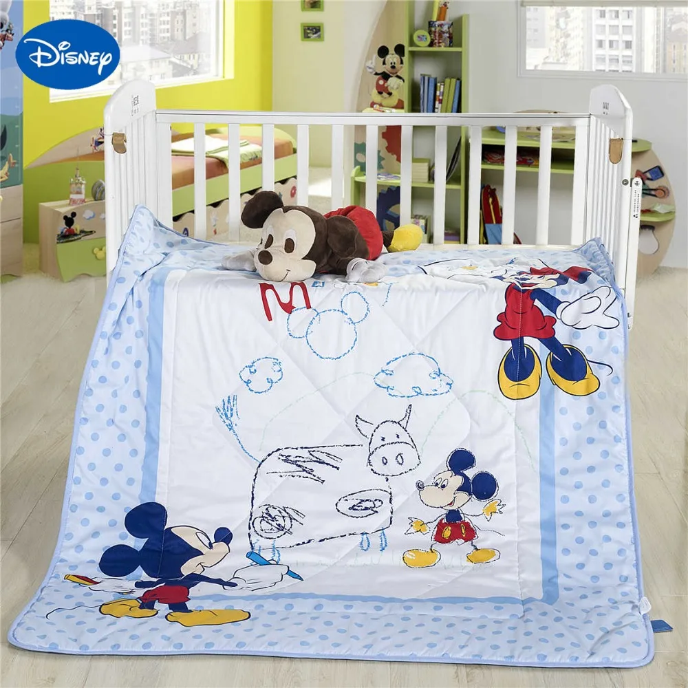 Mickey Mouse Painting Summer Quilts Comforters Disney Bedding Cotton Wowen 120*150cm Baby Crib Boys Cot Bed Decor Blue Polka Dot Mickey Mouse Painting Summer Quilts Comforters Disney Bedding Cotton Wowen 120*150cm Baby Crib Boys Cot Bed Decor Blue Polka Dot