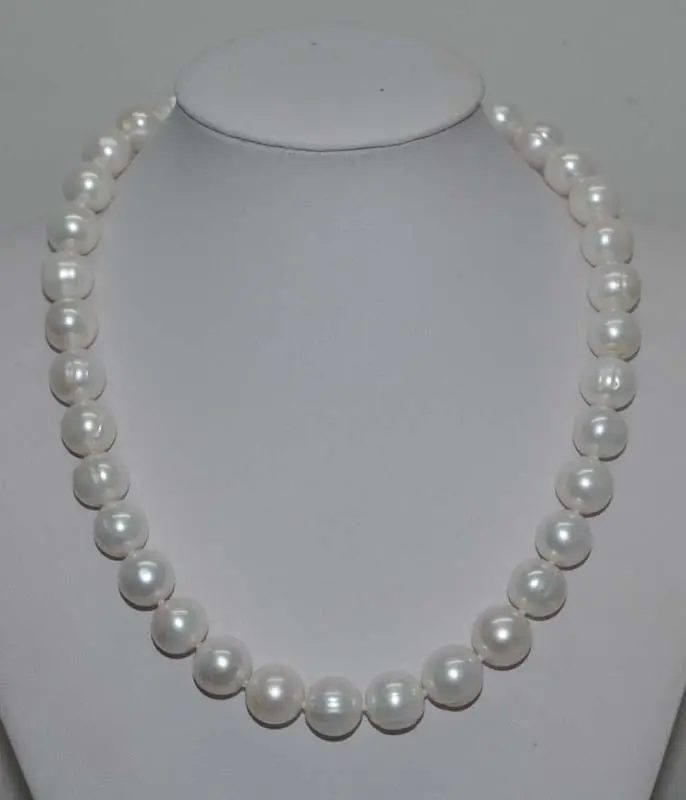 

Free Shipping >>Natural white 13mm round cultured Pearl Necklace J10661