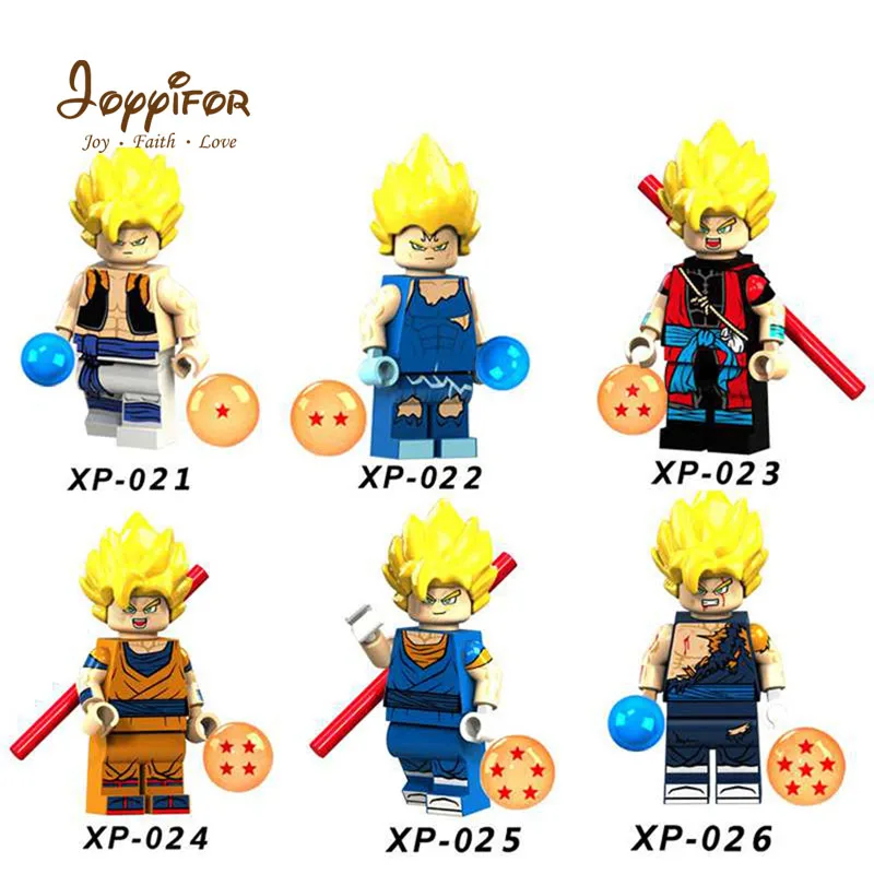 

Dragon ball golden hair Kakarotto Vegetto Action figures legoingly Building Blocks Toys gifts Kids Toys big size