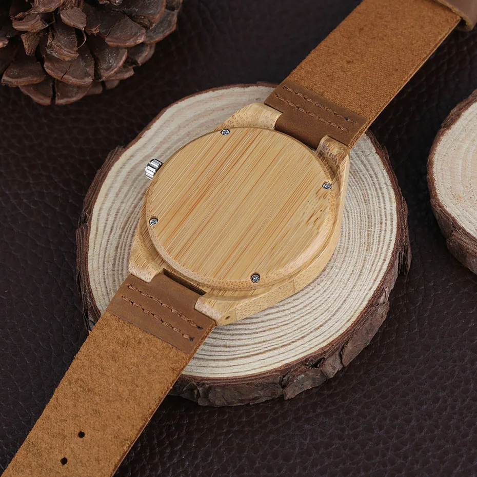 Modern Men Women Wooden Quartz Watch Genuine Leather Band Strap Handmade Carving Leopard Head Dial Clock for Unisex Gifts (2)