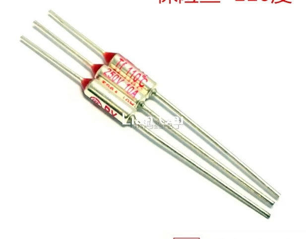 

RY 10pcs/lot New Micro thermal fuse 10A250V 110 Degrees Tf 110 C Mini temp fuse metal shell Thermal Cutoff RY-110 RY110