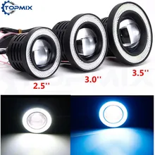2 pz Universale 2.5 pollice 64mm/3.0 pollice 76mm/3.5 pollice 89mm Proiettore LED Luce di nebbia Con Lente Angel Eyes Anelli 30 W Lampada Auto Della Nebbia