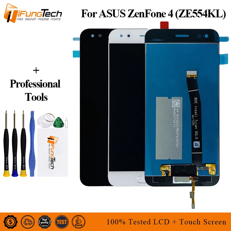 

A+ LCD For ASUS Zenfone 4 ZE554KL LCD Panel Touch Screen Digitizer Assembly With Tools Tested For Asus ZE554KL Lcd Z01KD Display